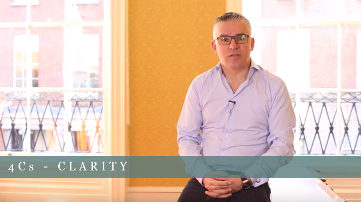 man is talking about clarity