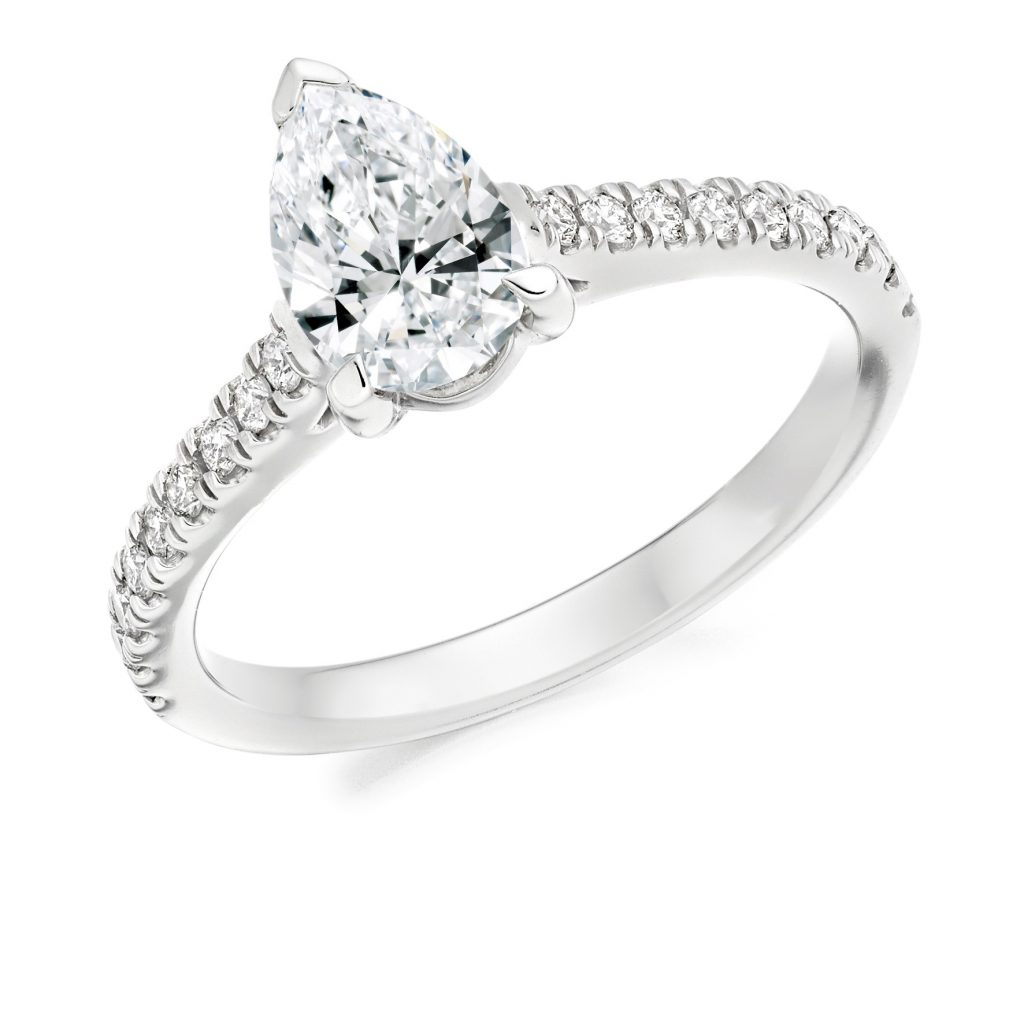 pear shaped diamond engagement ring